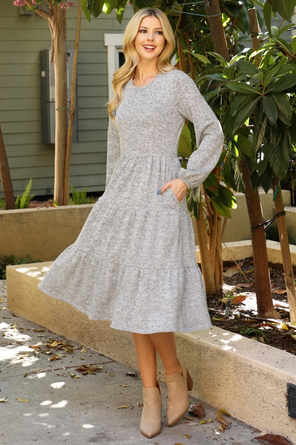 Opal Puff Sleeve Knit Dress