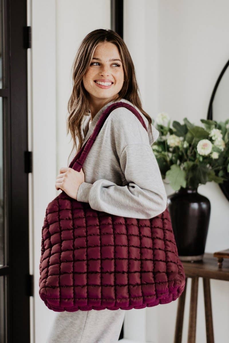 Cabernet Puffer Tote