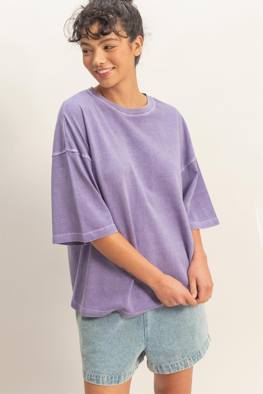Dye Oversized Half-sleeve T-shirt