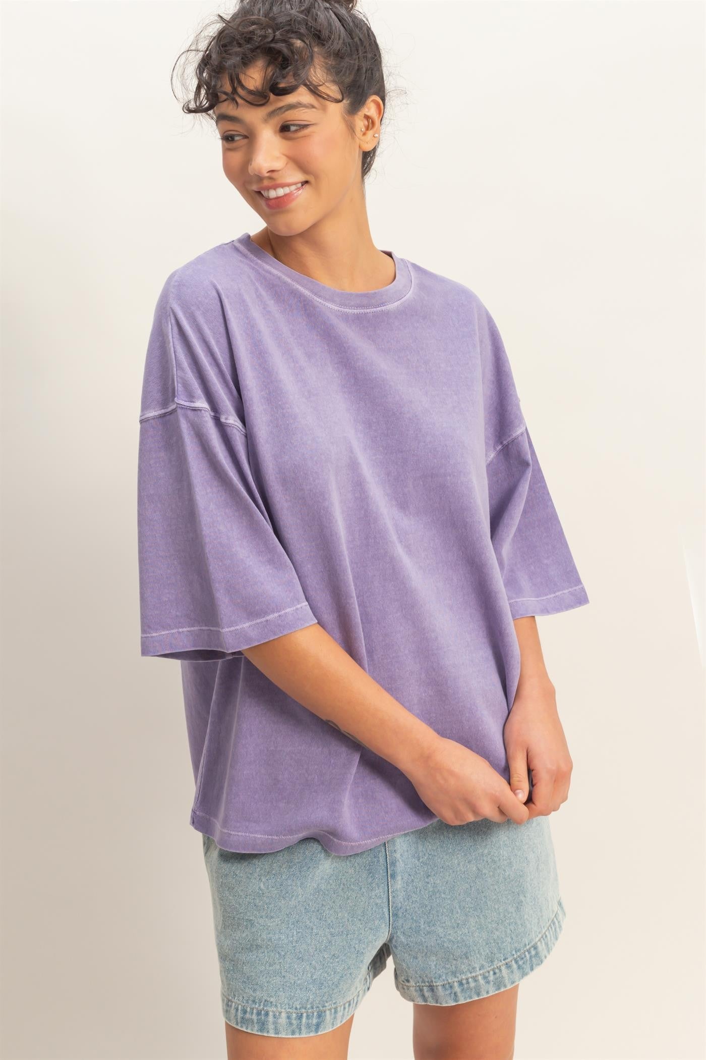 Dye Oversized Half-sleeve T-shirt