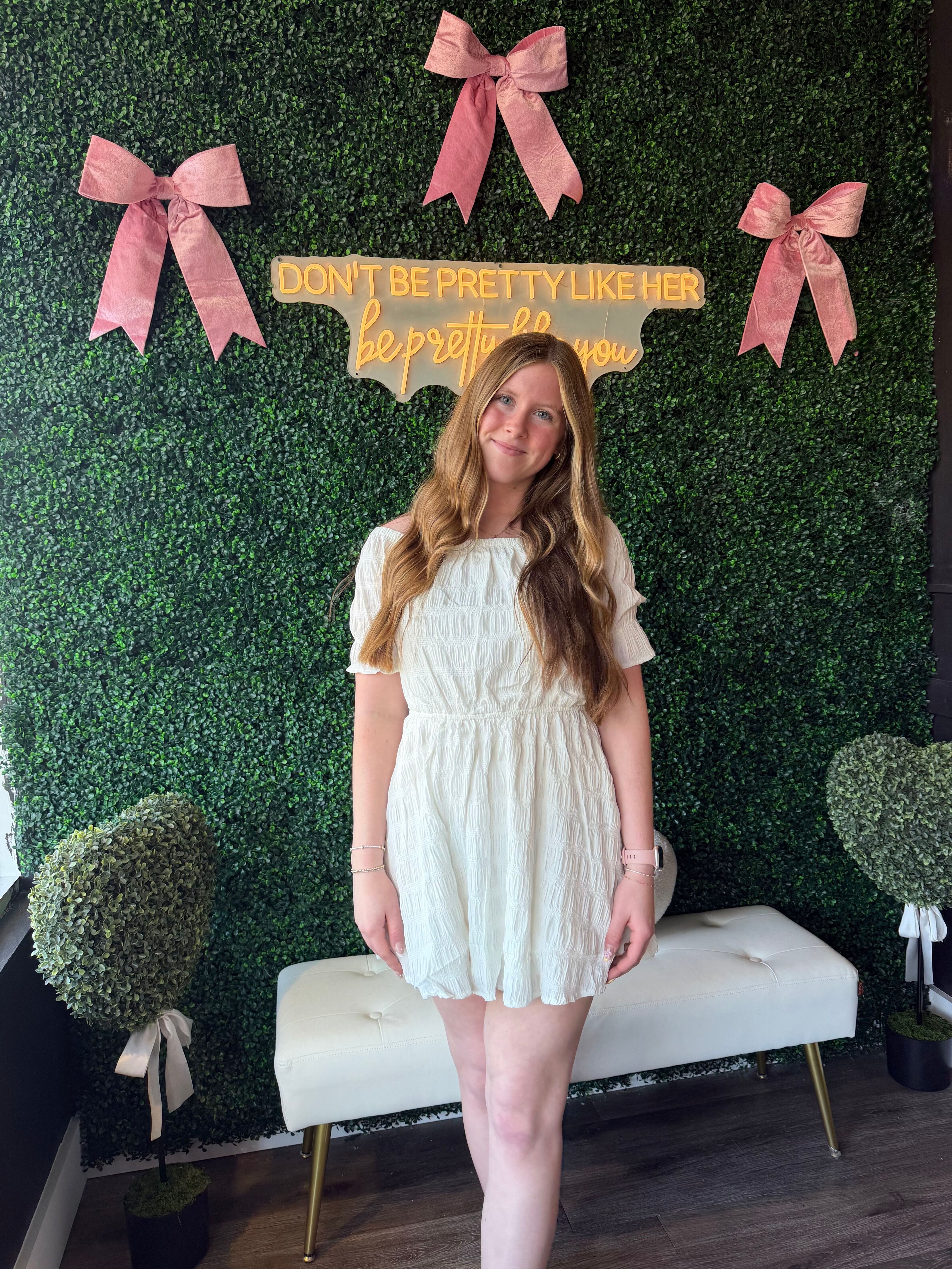 Textured Gauze Mini Dress