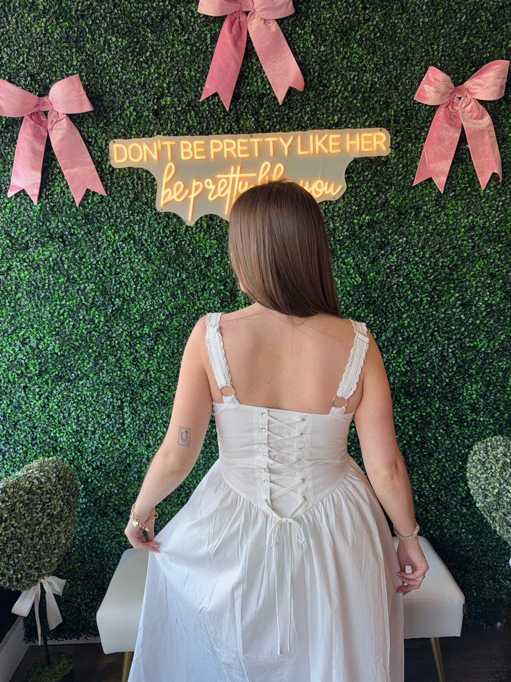 Lace Trim Strap Dress