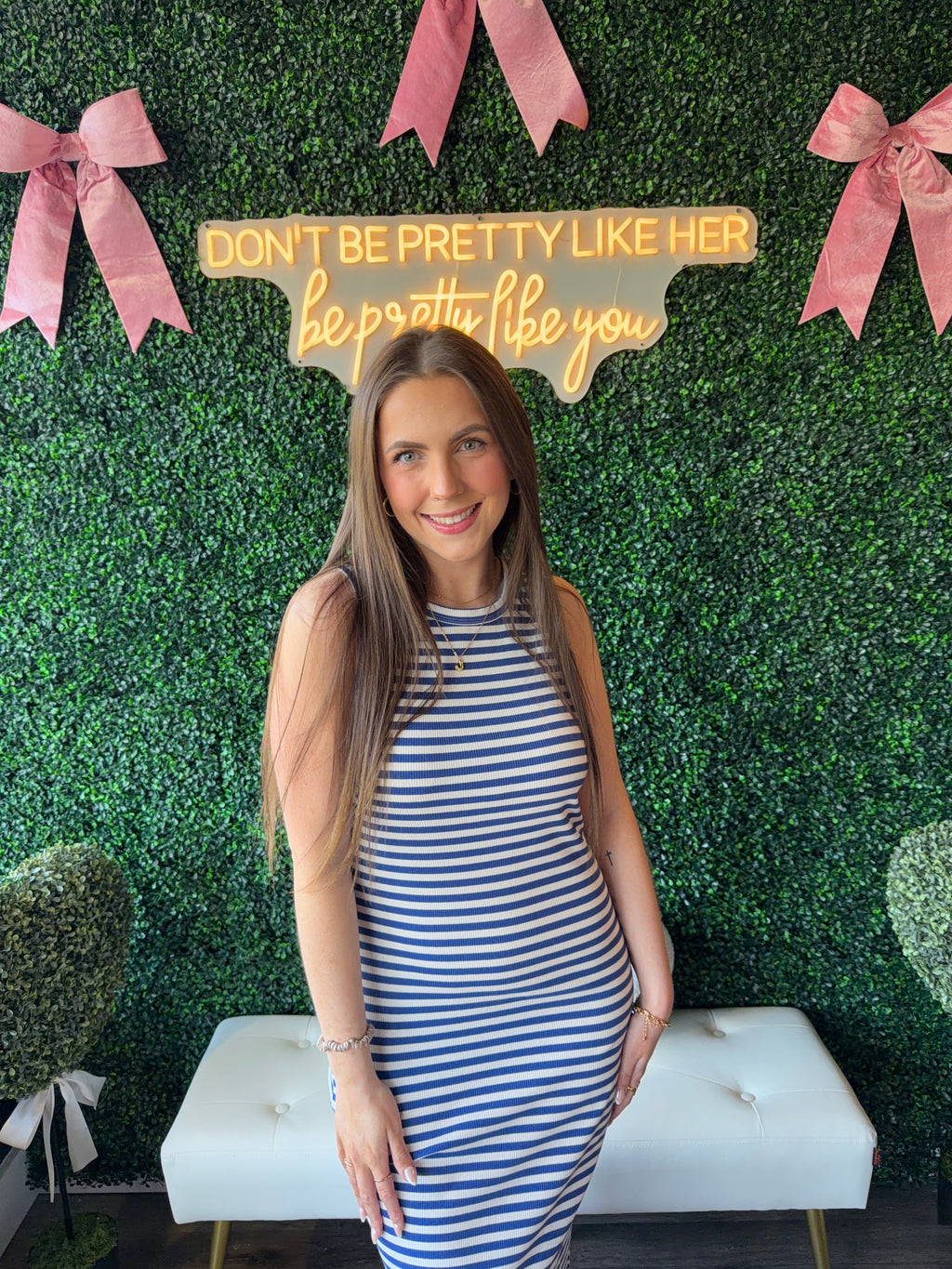 Striped Ribbed Tank Dress