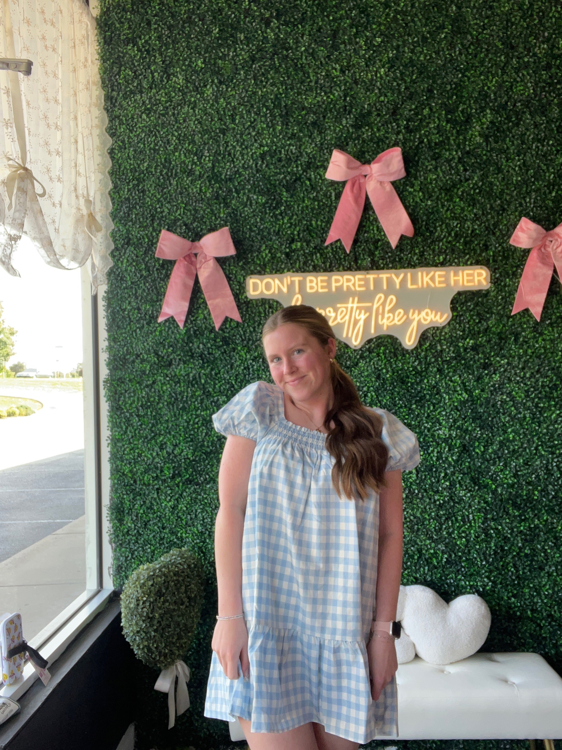 Blue Gingham Doll Dress