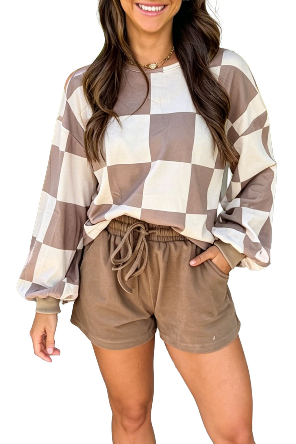 Cozy Corner Plaid Shorts Set