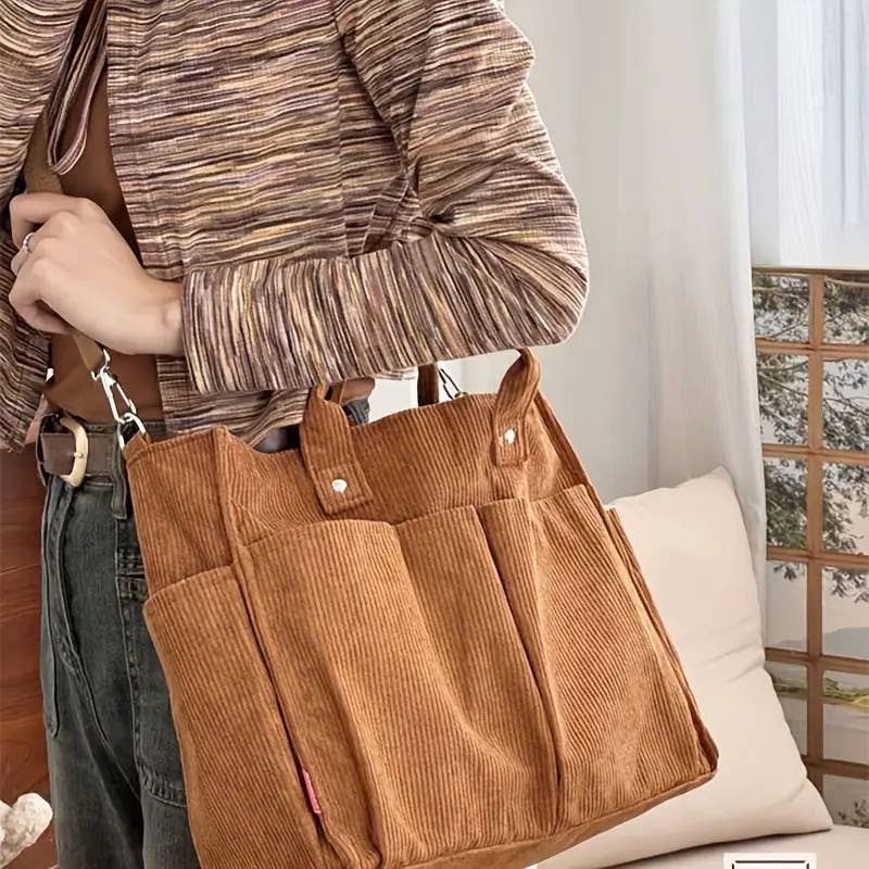 Fall Corduroy Tote Bag