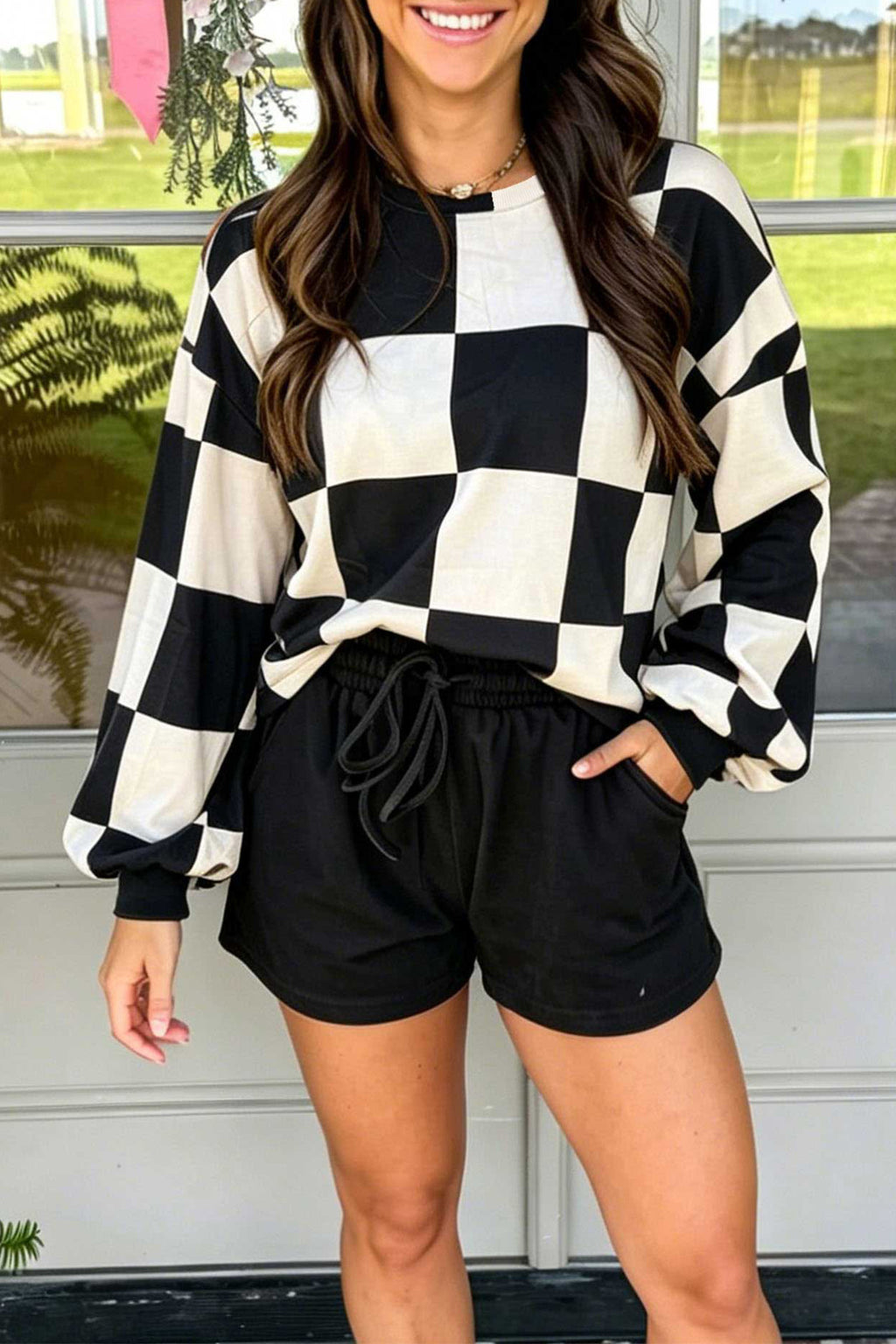 Cozy Corner Plaid Shorts Set