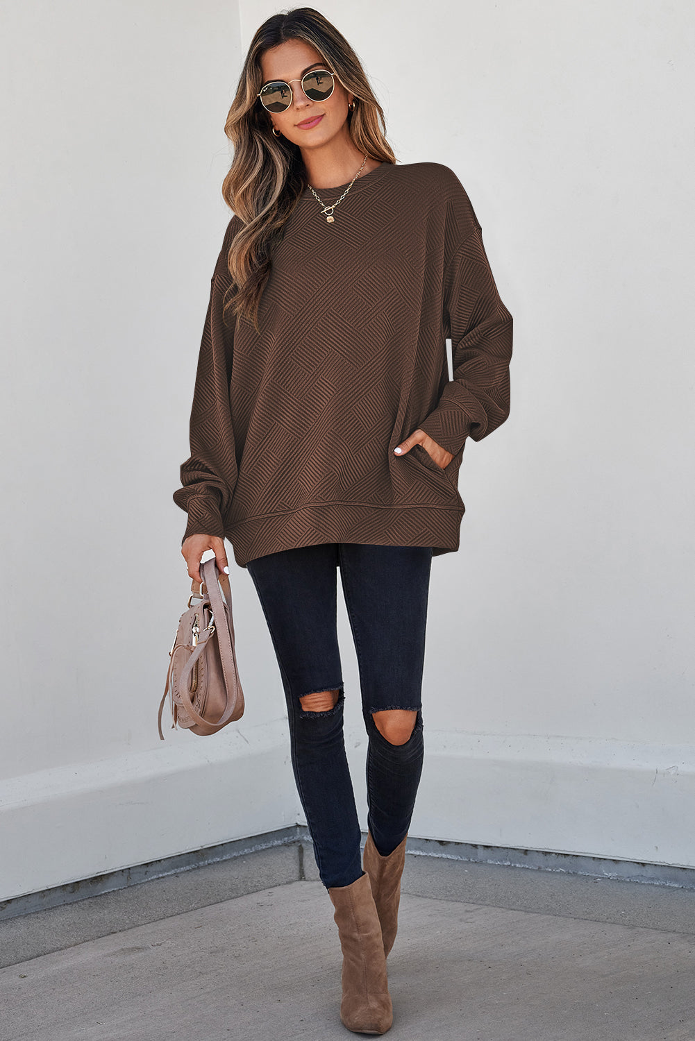 Morning Roast Textured Sweatshirt