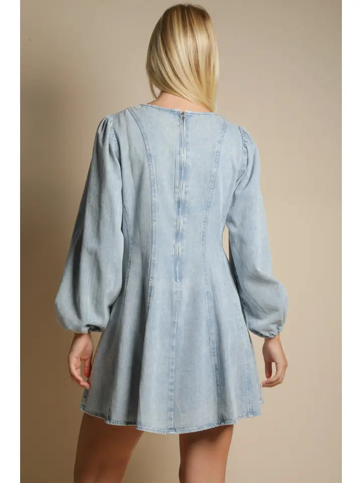 Stonewash Denim Mini Dress