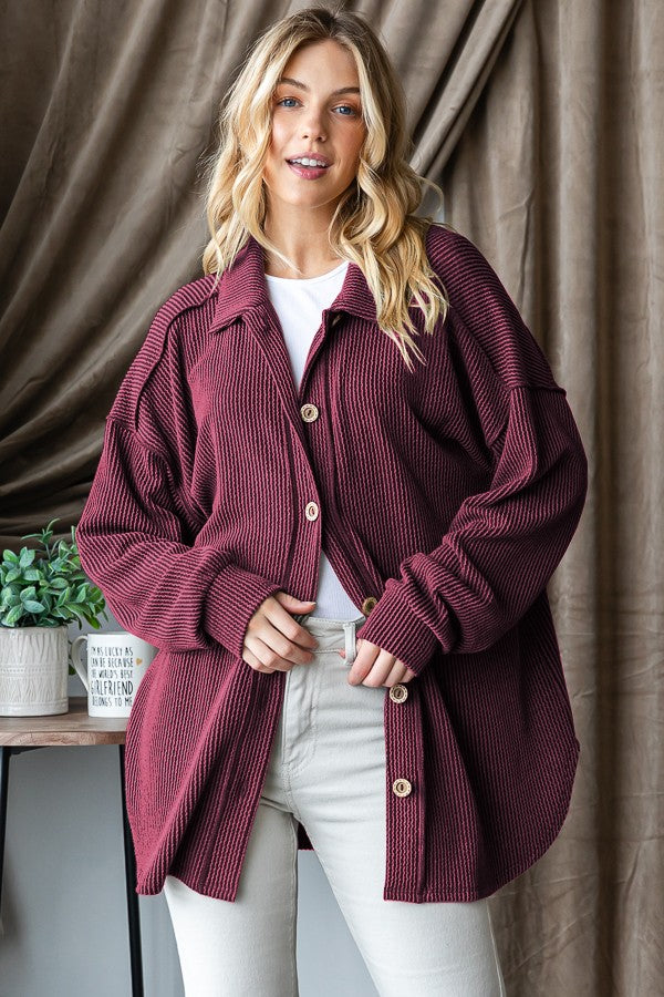 Urban Ease Ribbed Button Down