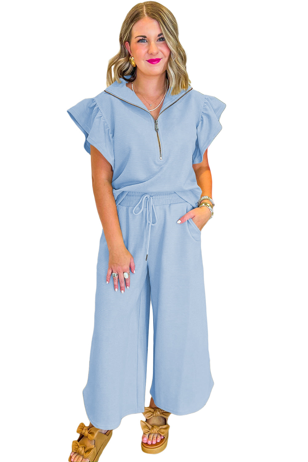 Off-Duty Zip & Wide Leg Set