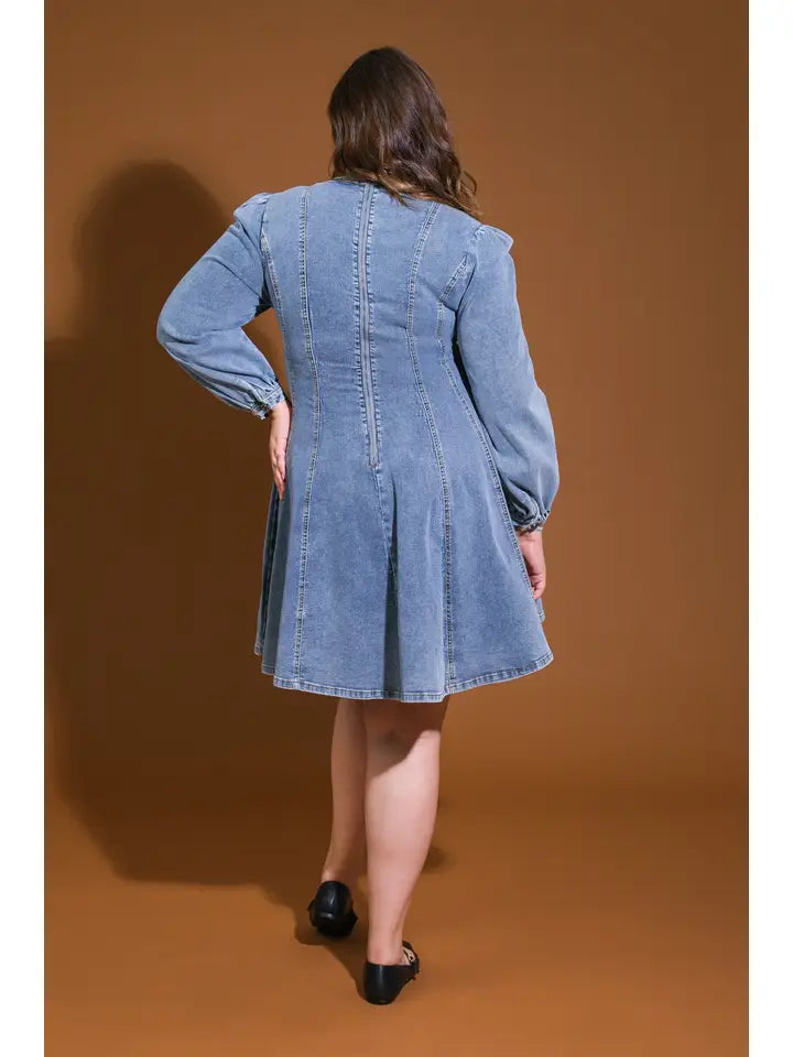 PLUS Downtown Denim Mini Dress
