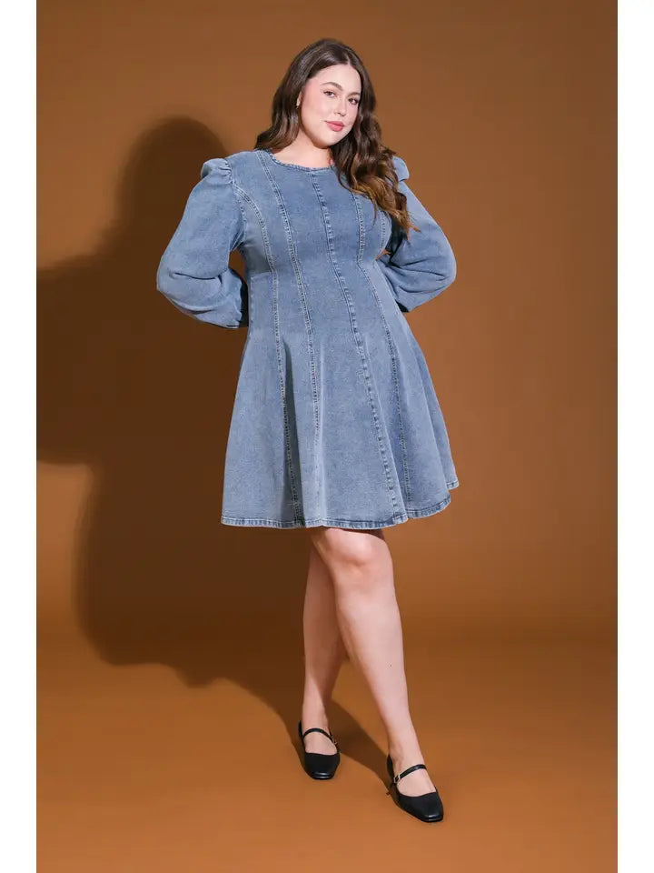 PLUS Downtown Denim Mini Dress