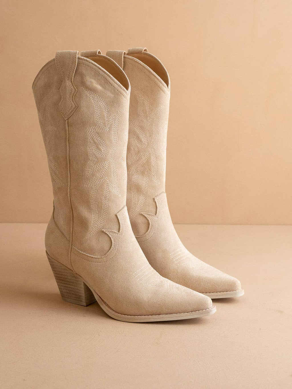 The Sahara | Cream Suede Western Cowboy Boot