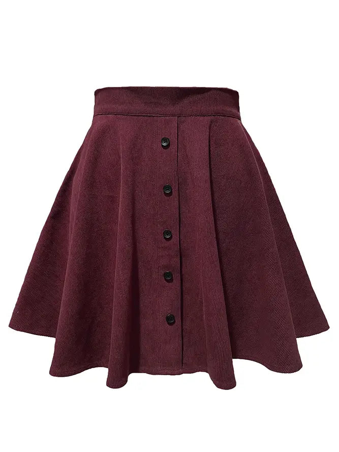 Buttoned-Up Babe Cord Skirt