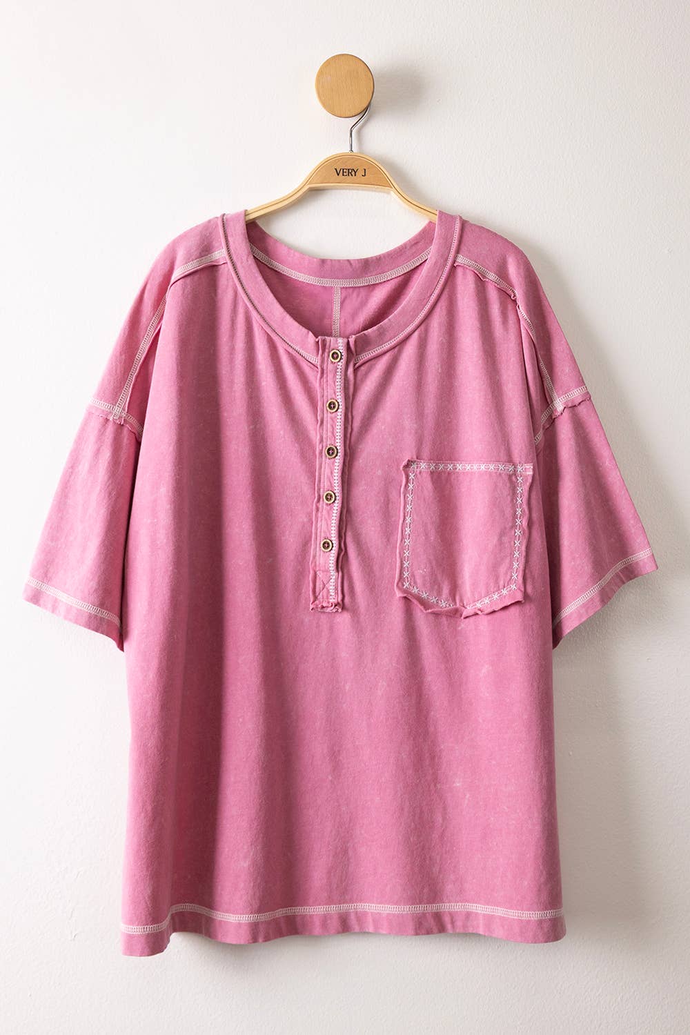 NT12336-Mineral Washed Oversized Comfy Knit Top
