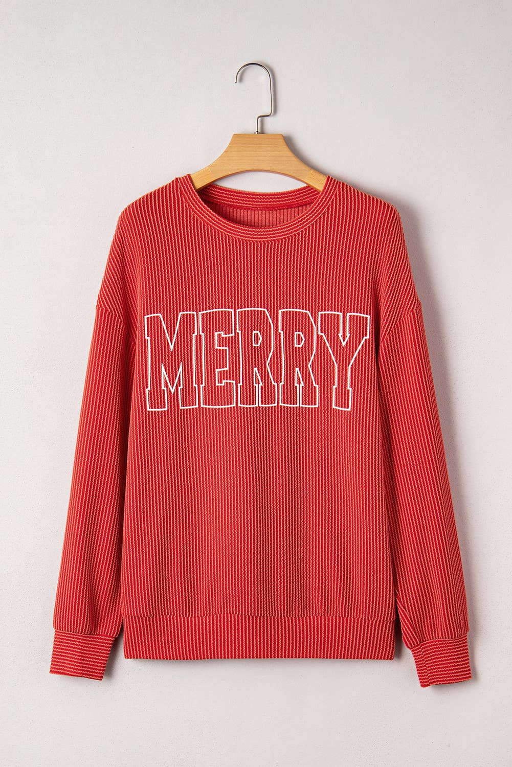 Holiday Twist Graphic Ribbed Long Sleeve