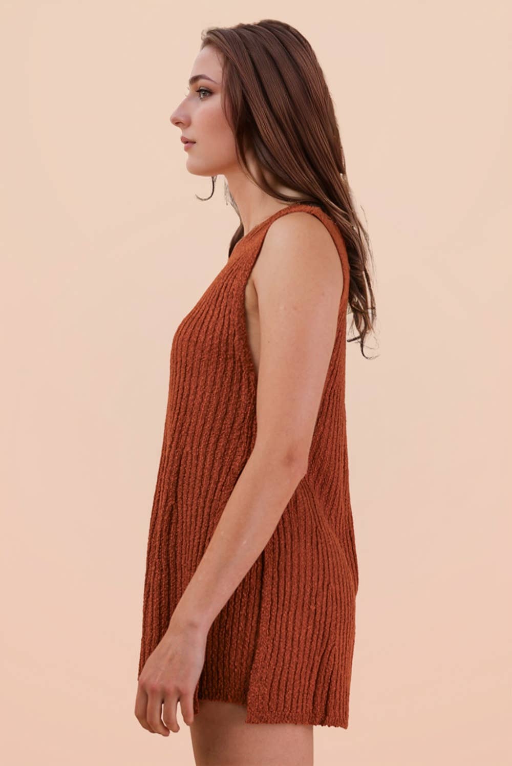 12W3359NSET-Knit Sweater Comfy Top & Shorts Set