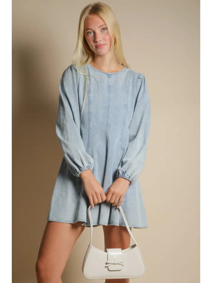 Stonewash Denim Mini Dress