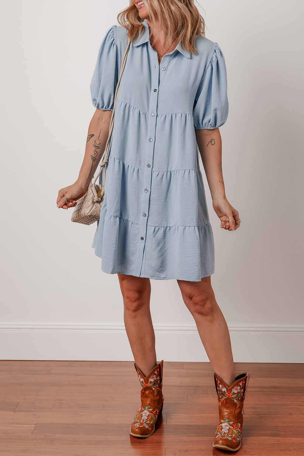 Bluebell Tiered Shirt Dress