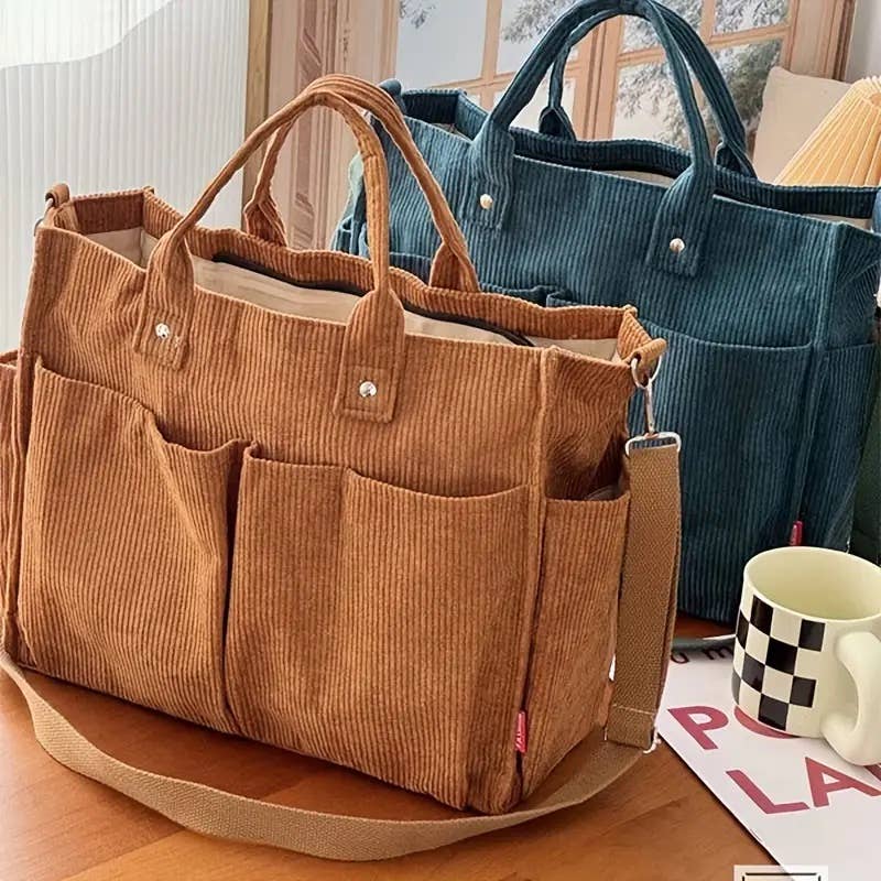Fall Corduroy Tote Bag