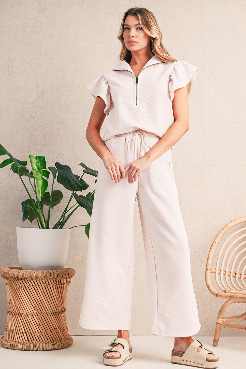 Off-Duty Zip & Wide Leg Set