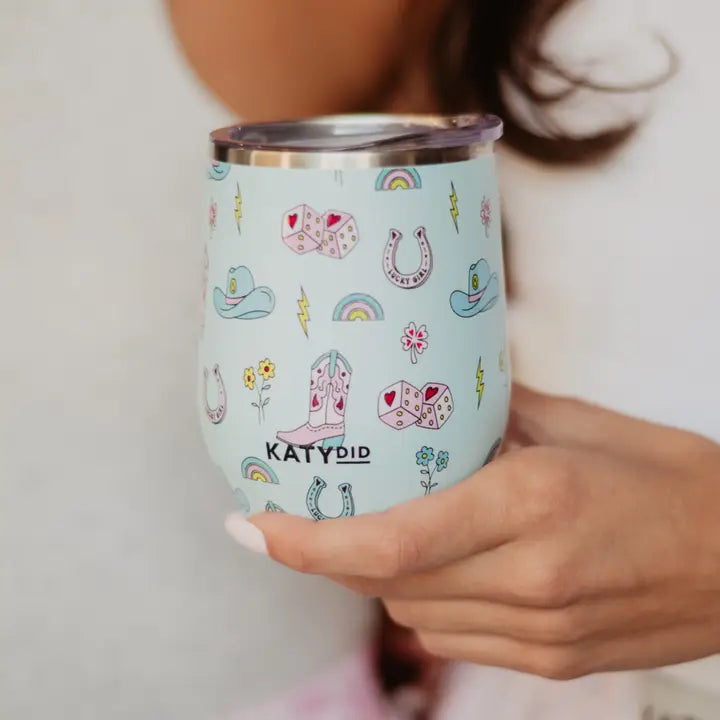 Lucky Girl Western Wine Tumbler
