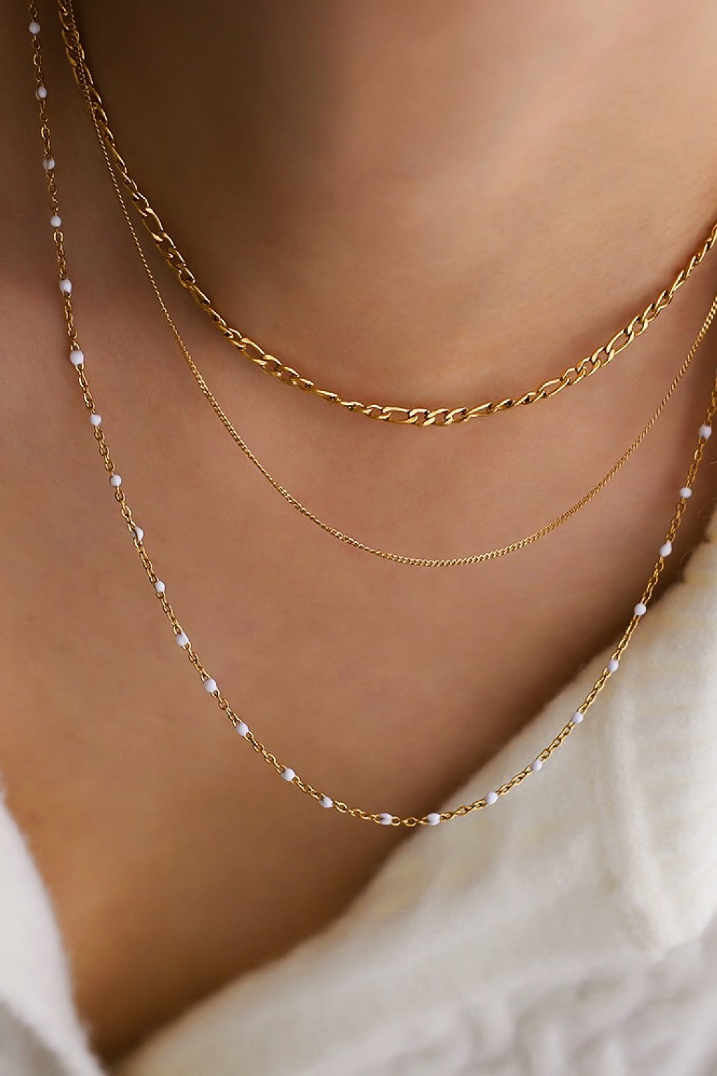 18K Gold Dipped Layered Chain Necklace